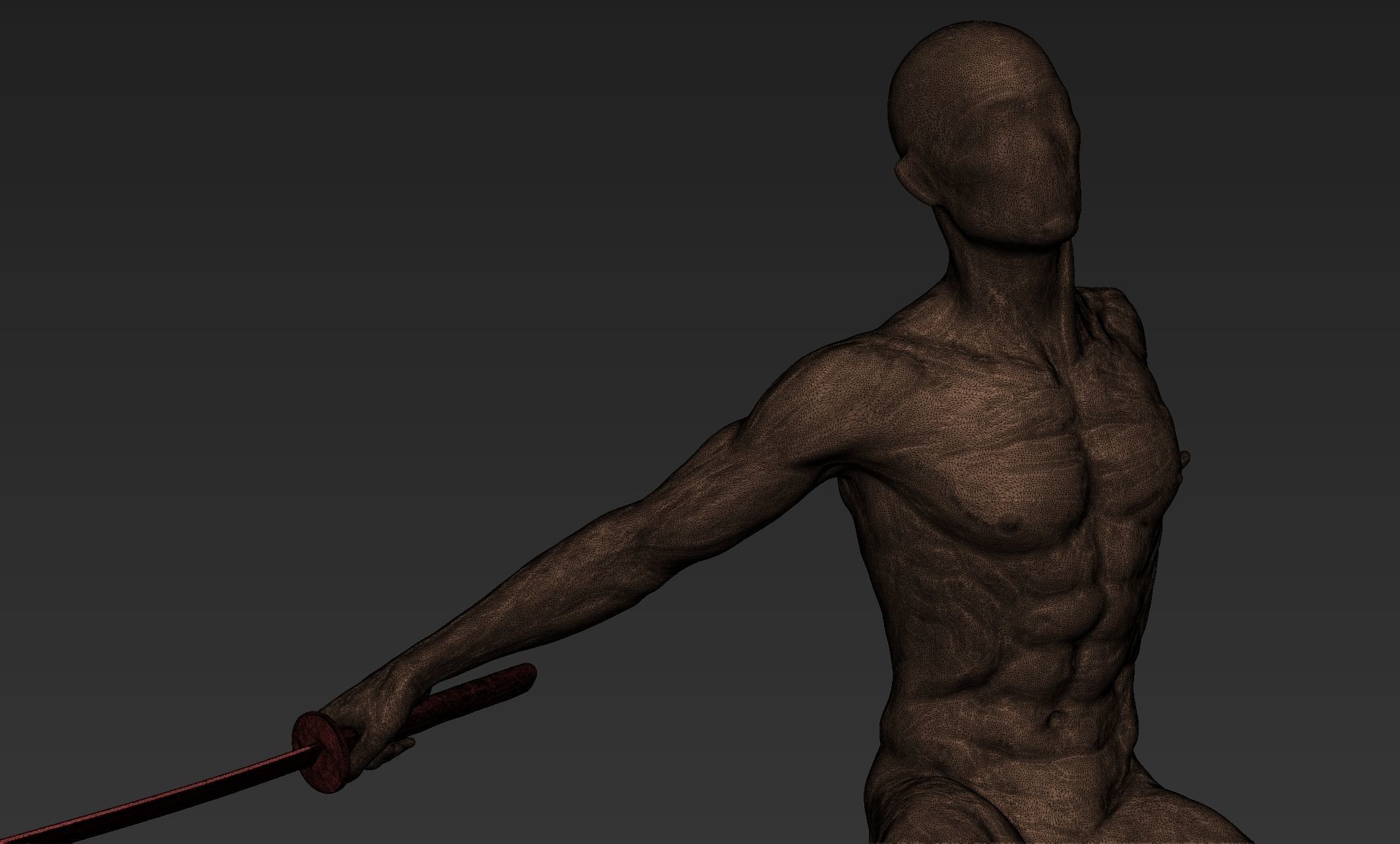 Male Warrior Pose 3 3D model_9