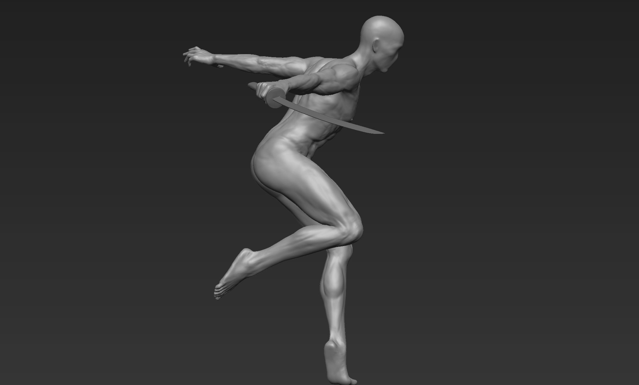 Male Warrior Pose 3 3D model_5