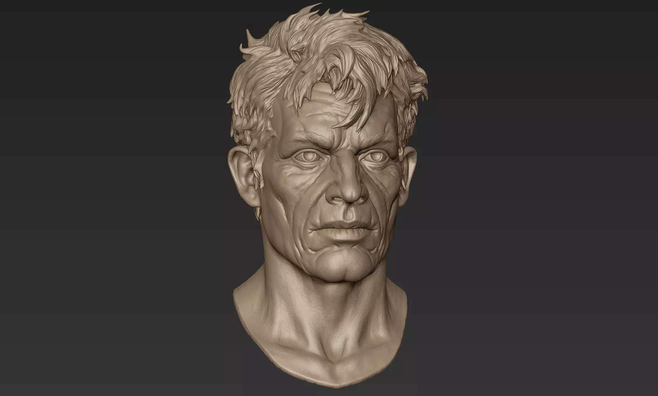 Old Man Head Sculpt 3D model_0
