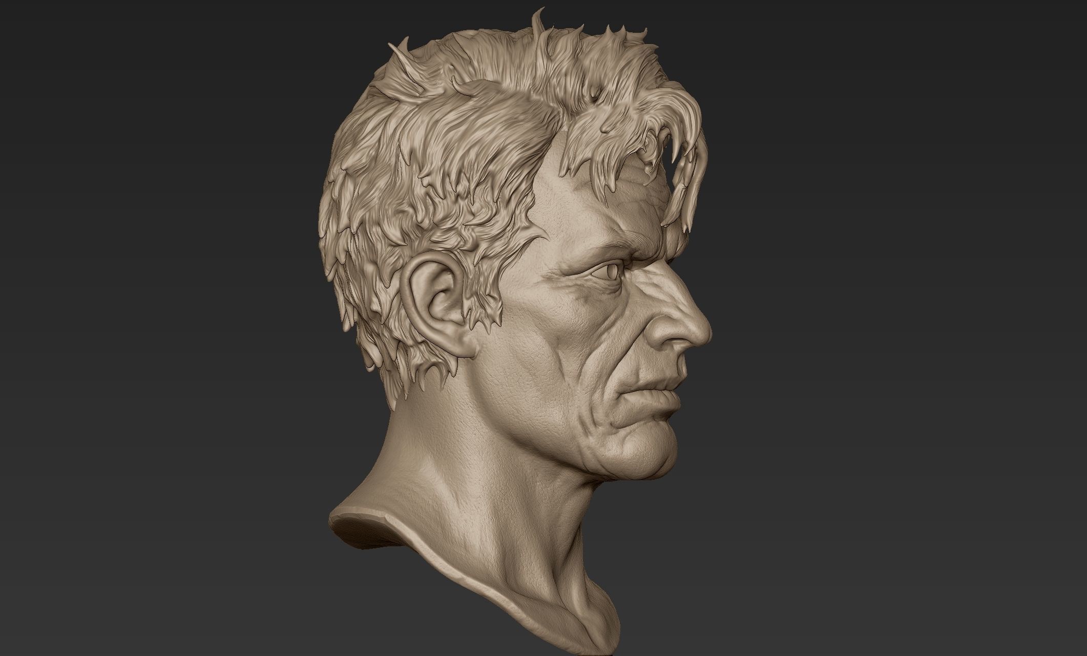 Old Man Head Sculpt 3D model_3