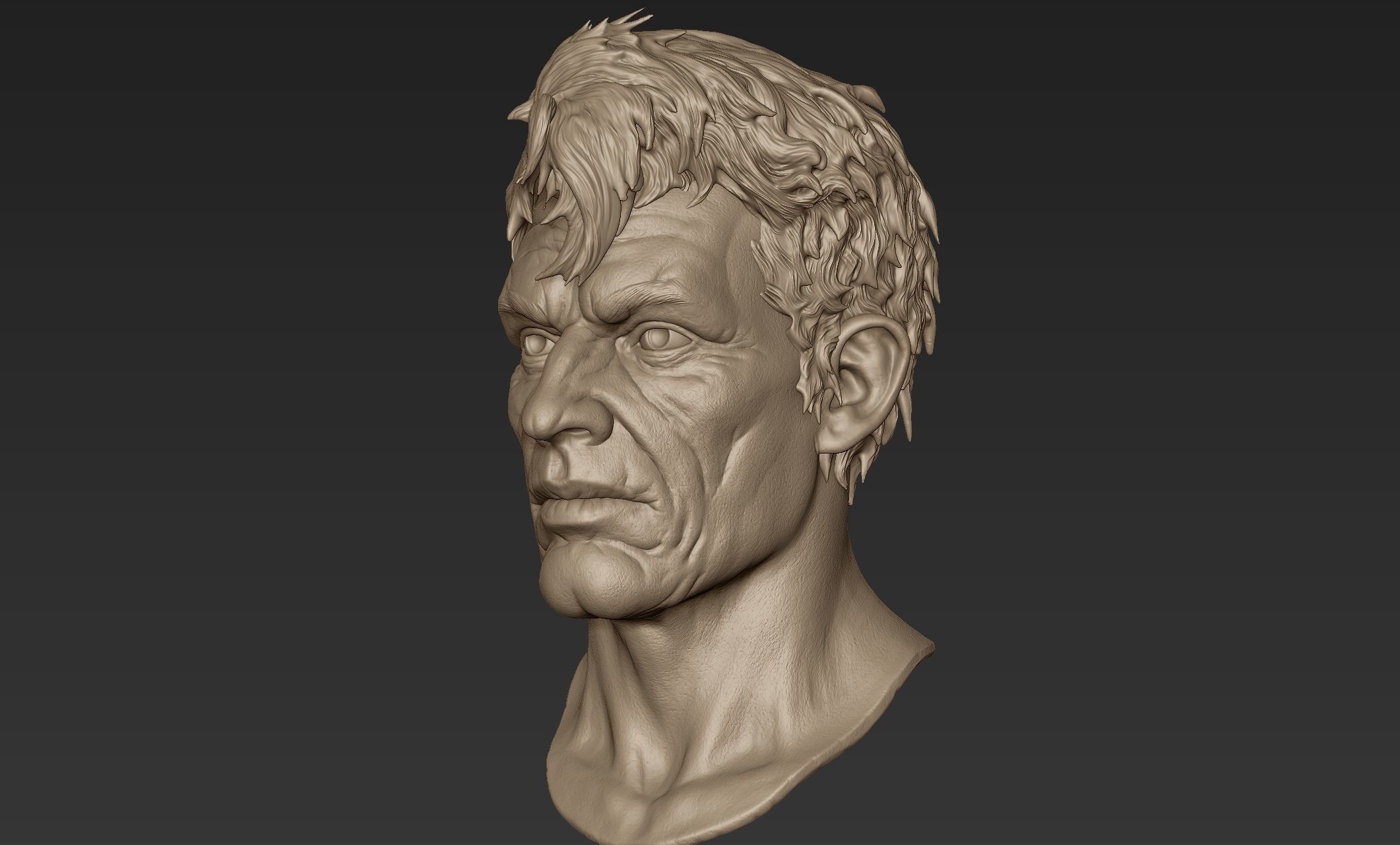 Old Man Head Sculpt 3D model_7