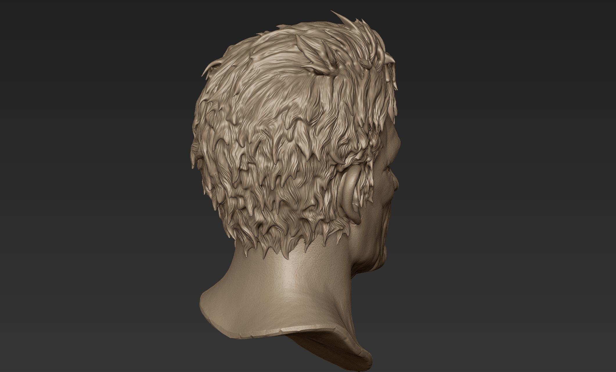 Old Man Head Sculpt 3D model_5