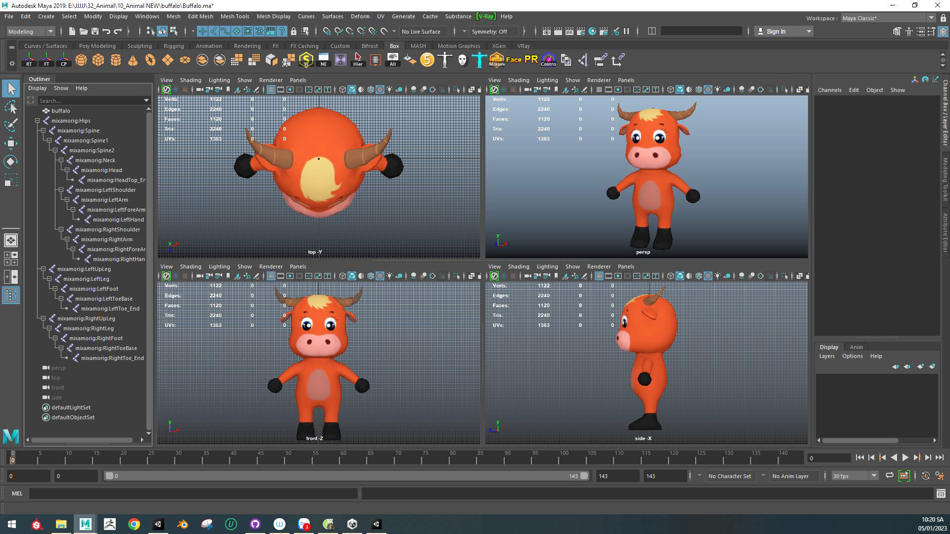 Character002 Animated Buffalo 3D Low-poly 3D model_6