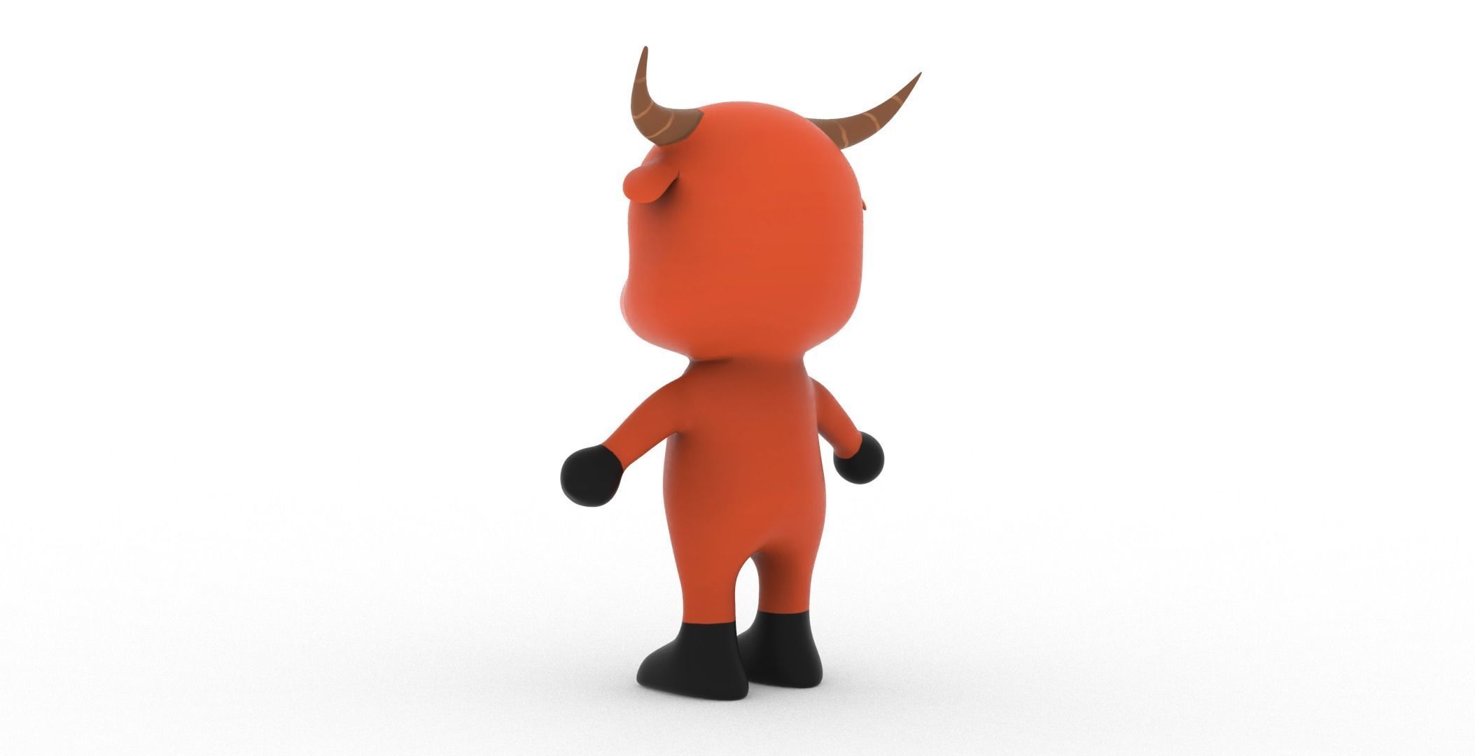 Character002 Animated Buffalo 3D Low-poly 3D model_17