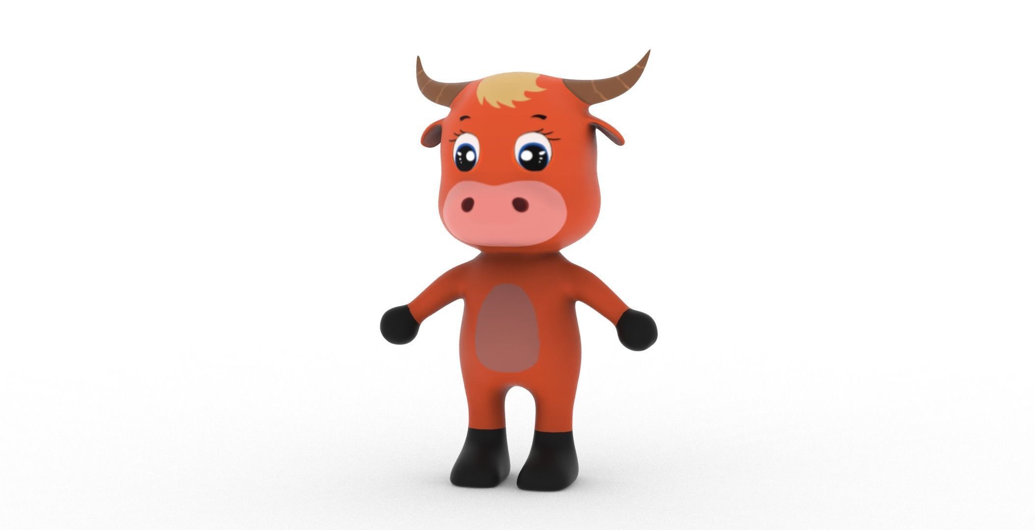 Character002 Animated Buffalo 3D Low-poly 3D model_10