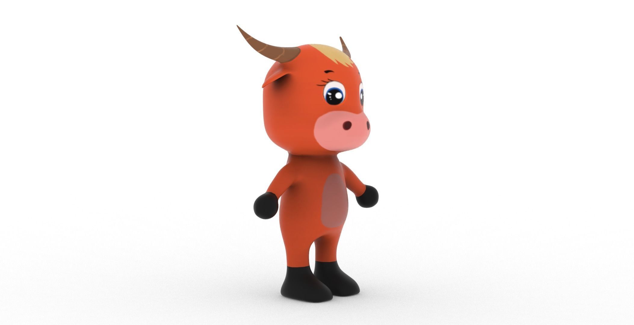 Character002 Animated Buffalo 3D Low-poly 3D model_29