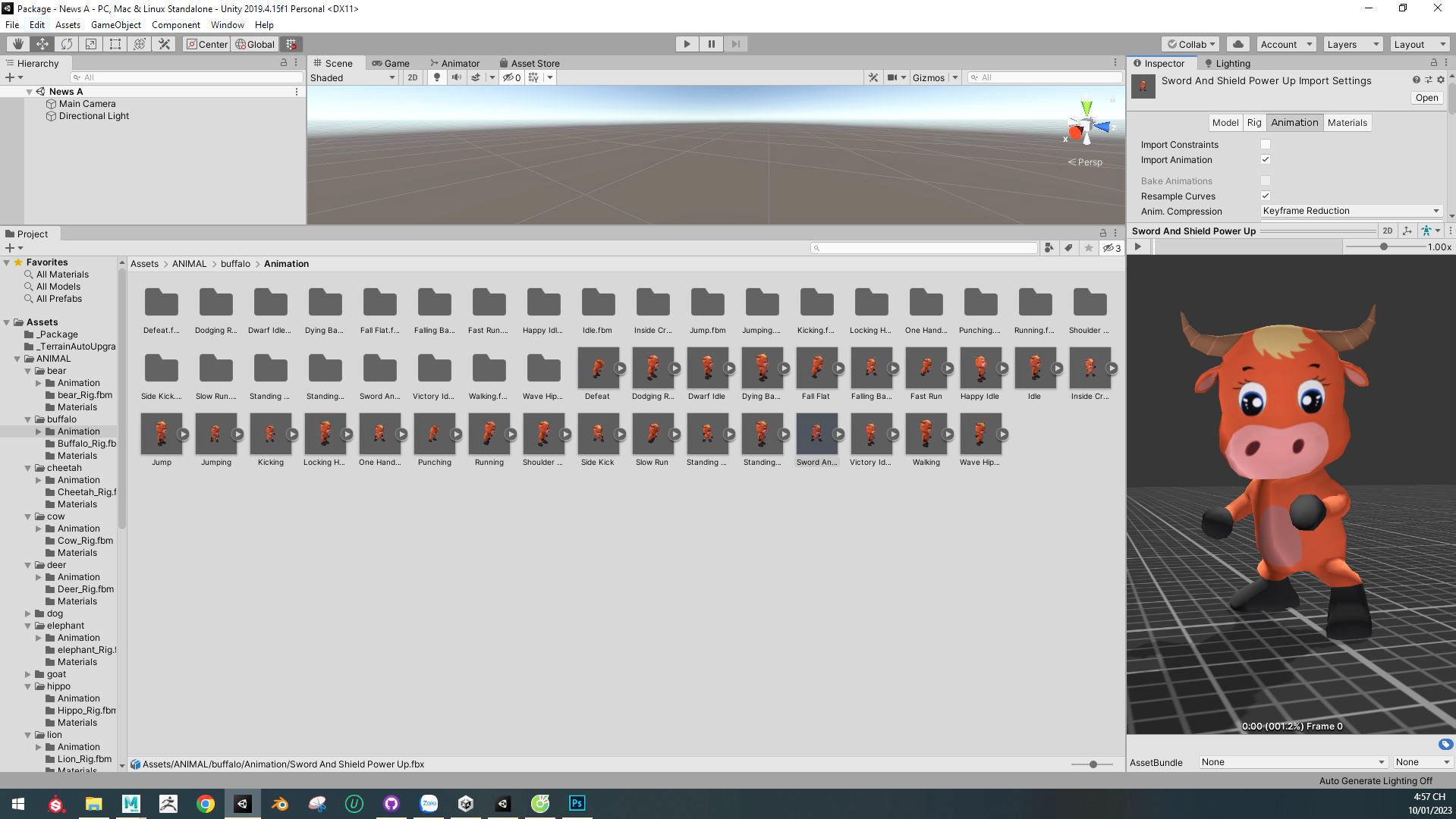 Character002 Animated Buffalo 3D Low-poly 3D model_4