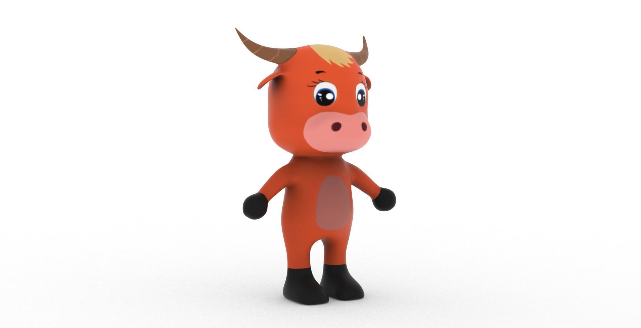 Character002 Animated Buffalo 3D Low-poly 3D model_33