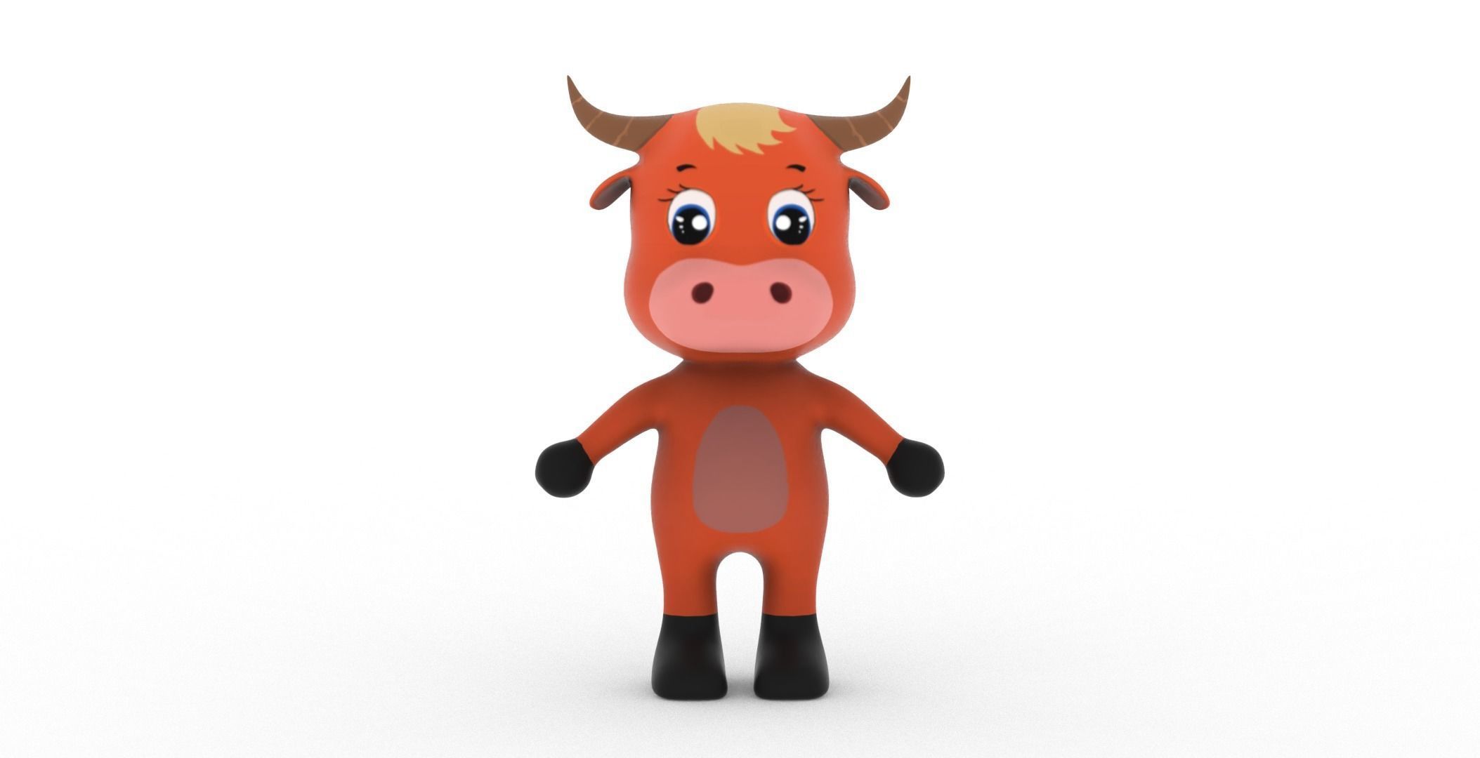 Character002 Animated Buffalo 3D Low-poly 3D model_15