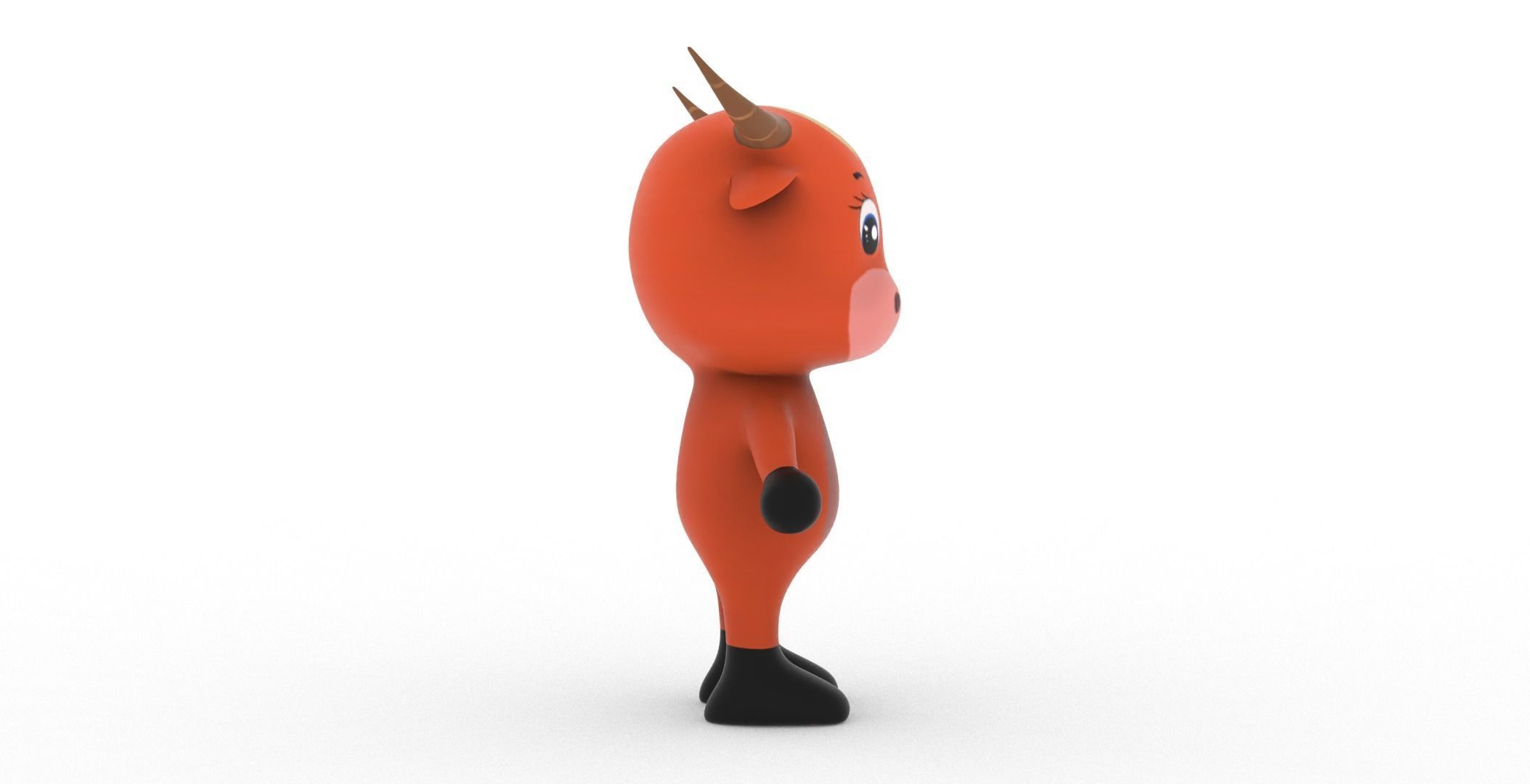 Character002 Animated Buffalo 3D Low-poly 3D model_25