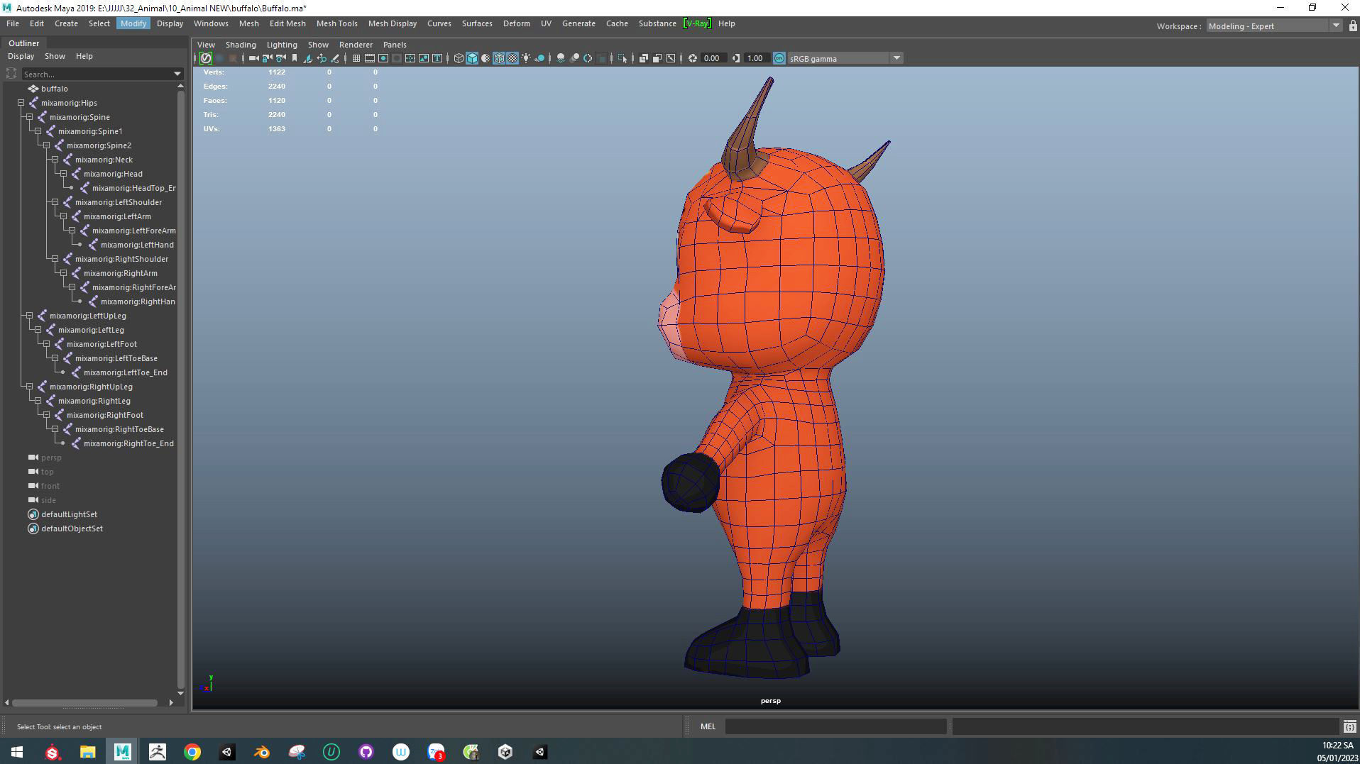 Character002 Animated Buffalo 3D Low-poly 3D model_9