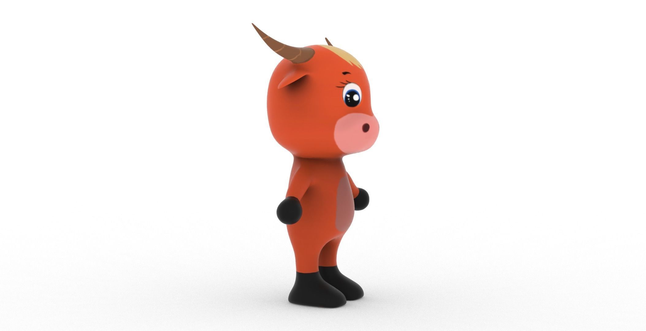 Character002 Animated Buffalo 3D Low-poly 3D model_30