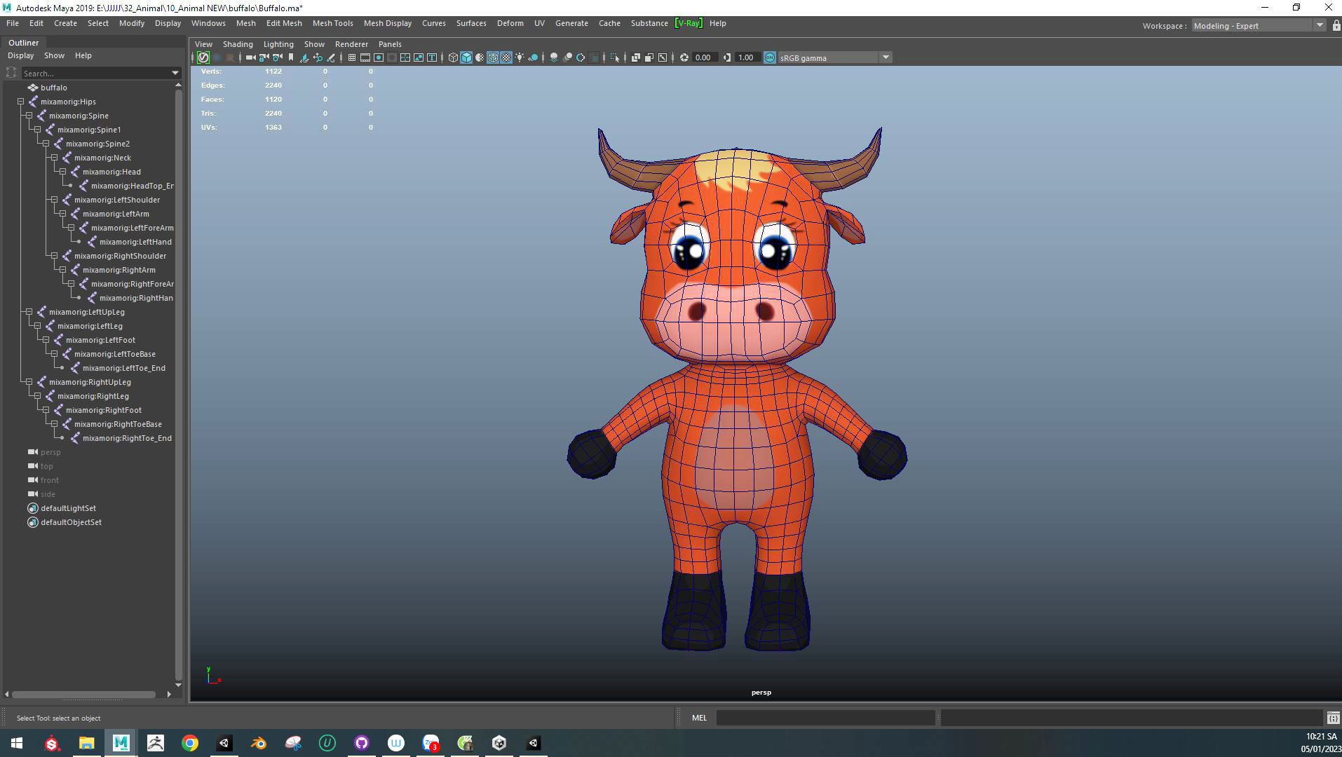Character002 Animated Buffalo 3D Low-poly 3D model_8