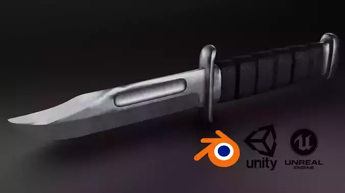 Kabar Combat Knife  Low-poly 3D model