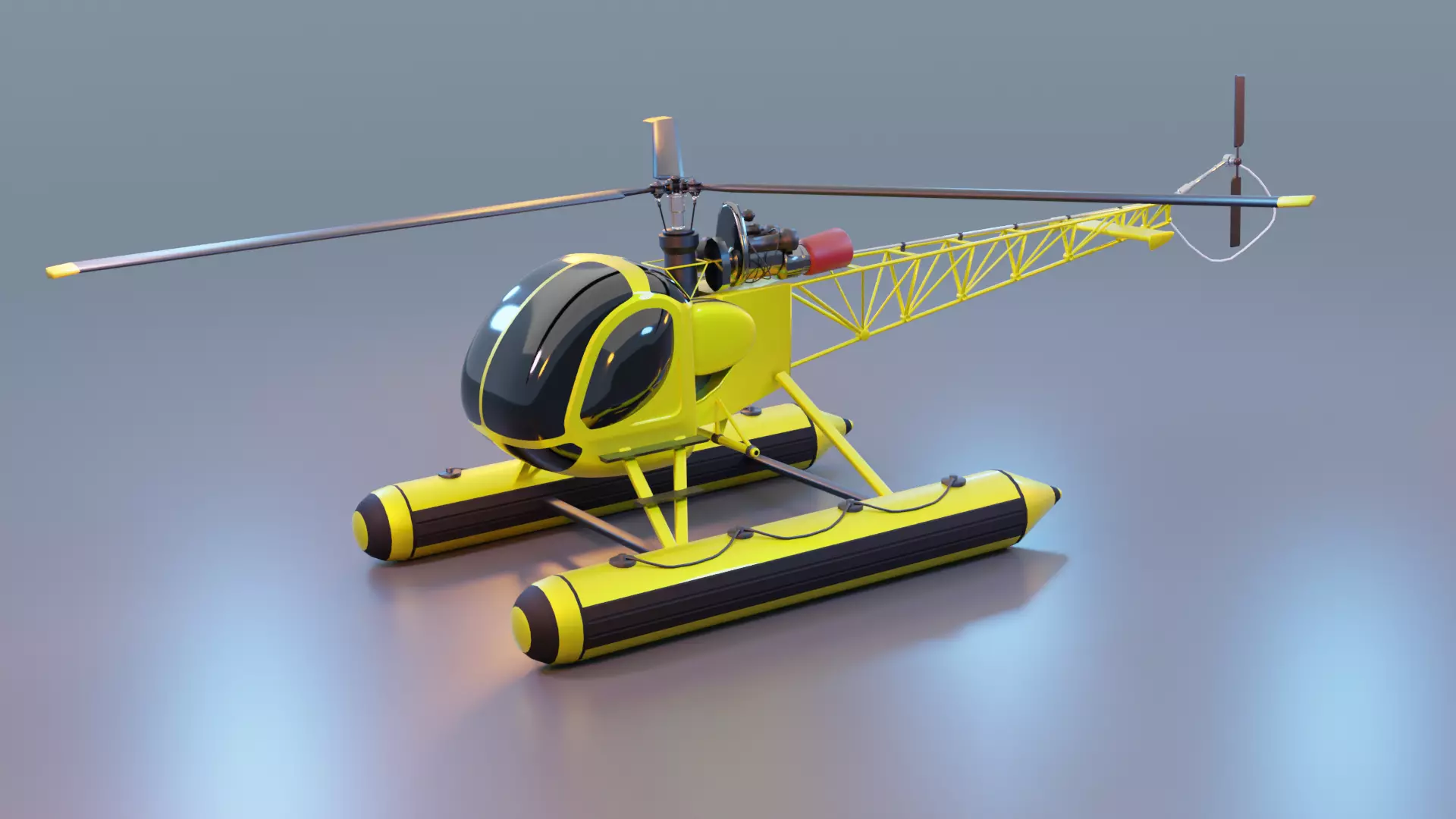 Sea Helicopter Low-poly 3D model