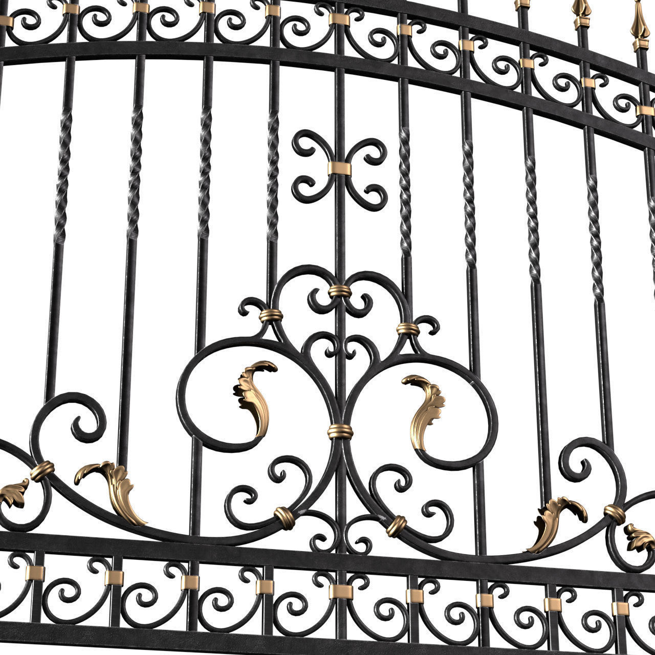 Classic Forged Fence 3D model_1
