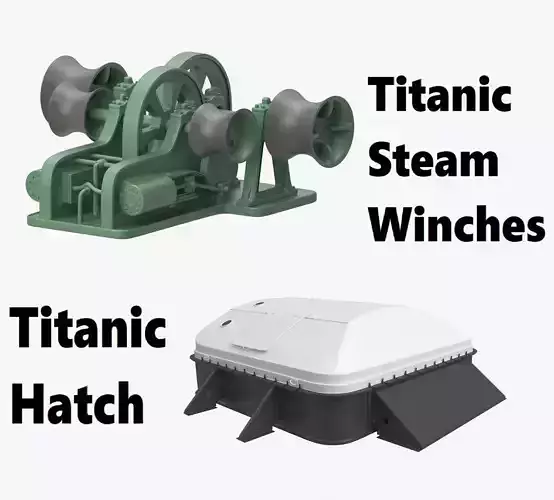 Titanic Steam Winches and Hatch 3D model