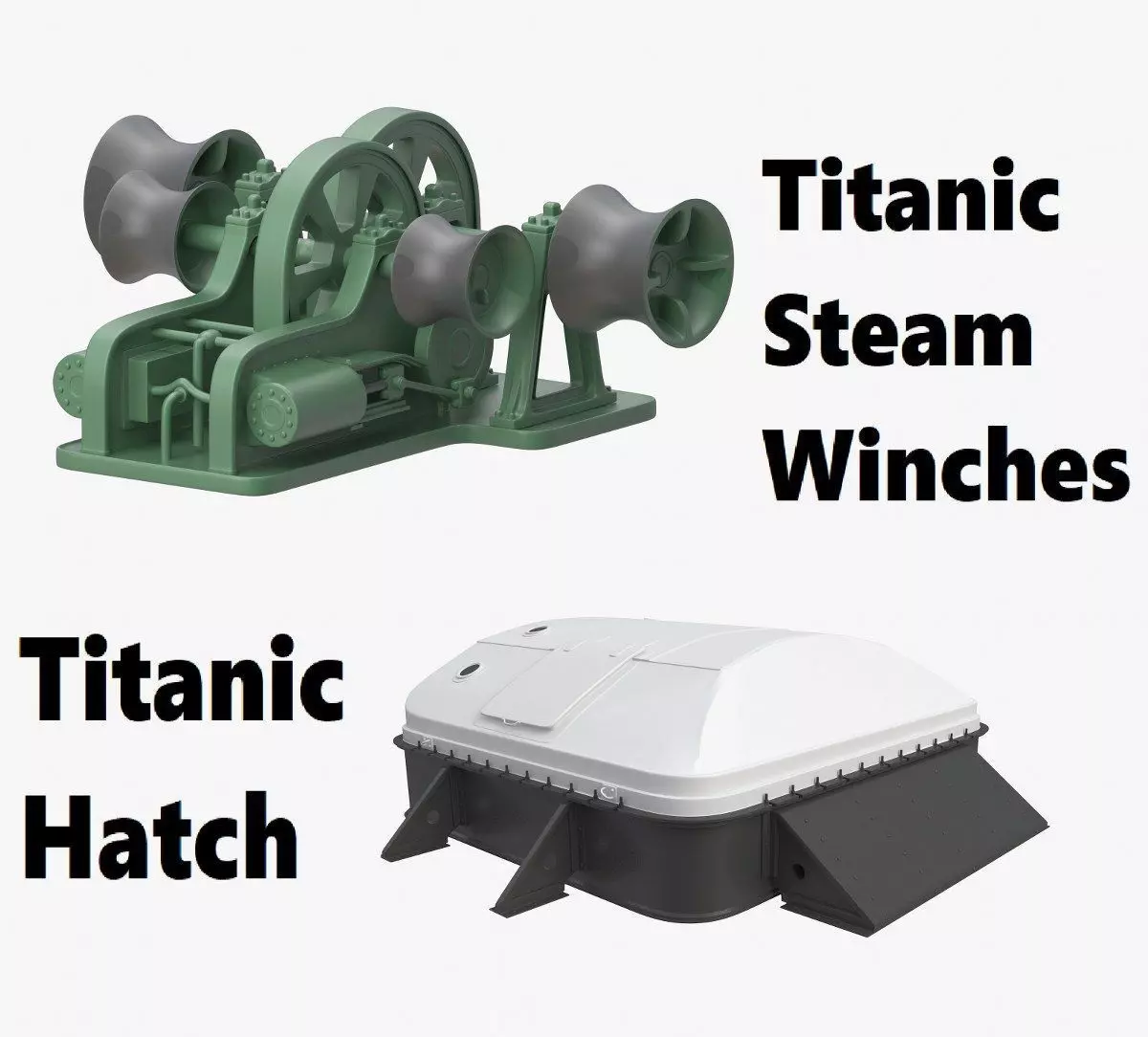 Titanic Steam Winches and Hatch 3D model_0