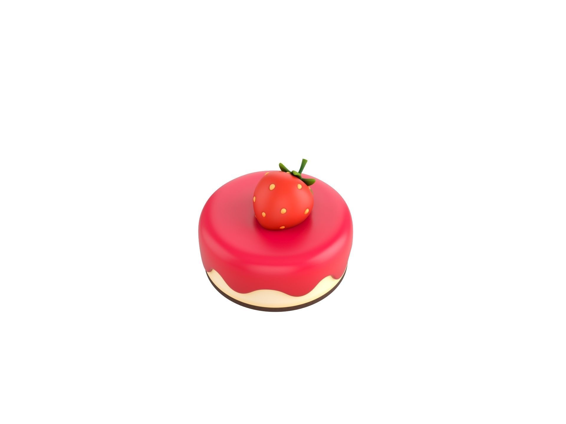 Prop209 Strawberry Cheesecake 3D model_1