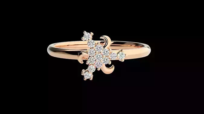 Ultra light wt minimalist Women Ring 3dm renders detail