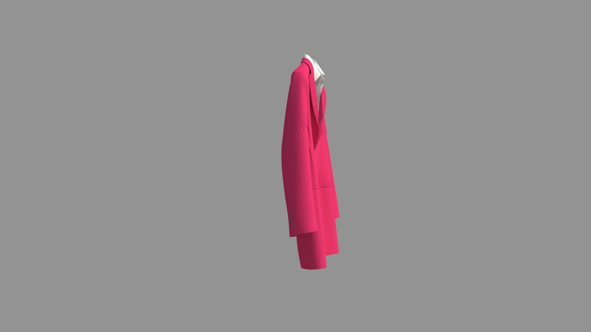 Trench Coat Suit 3D model_3