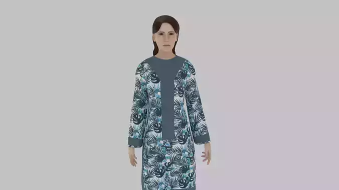 Woman in floral dress