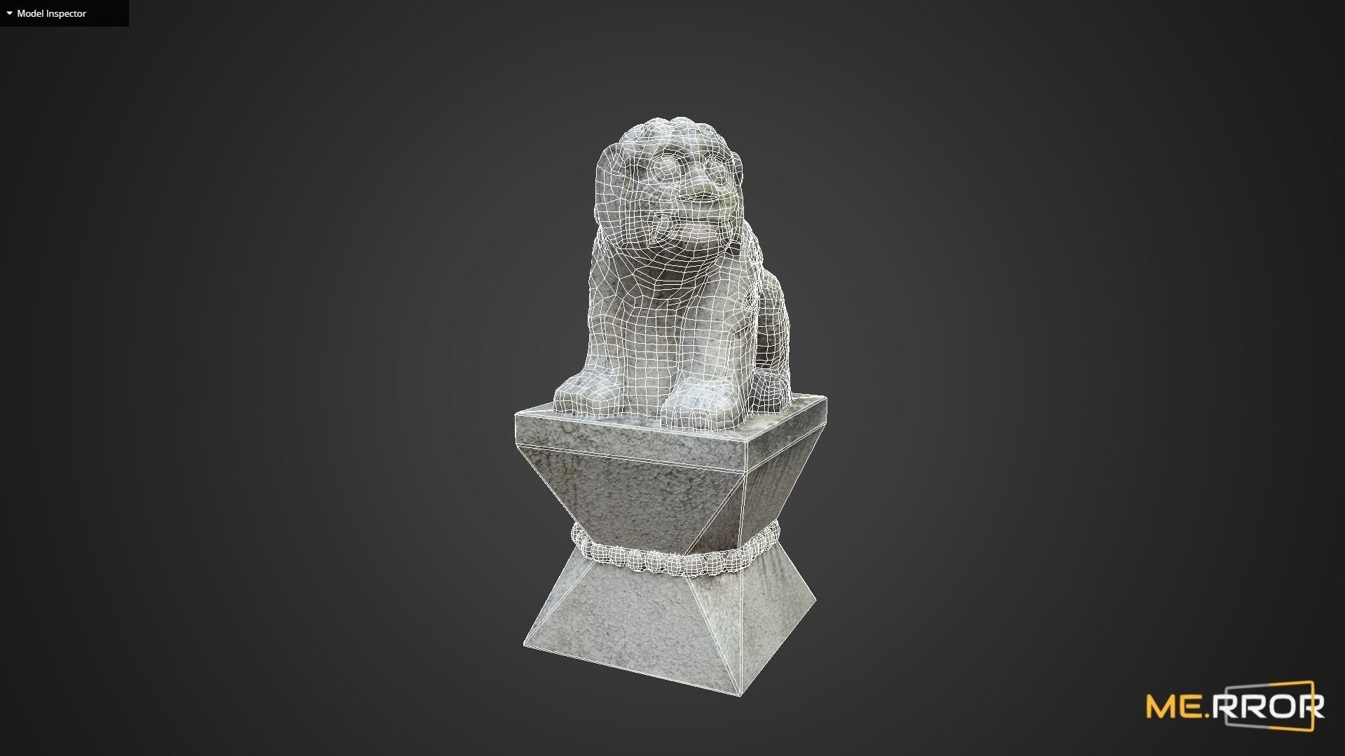 Game Ready Heatea Mythical Unicorn Lion Stone Statue Low-poly 3D model_8