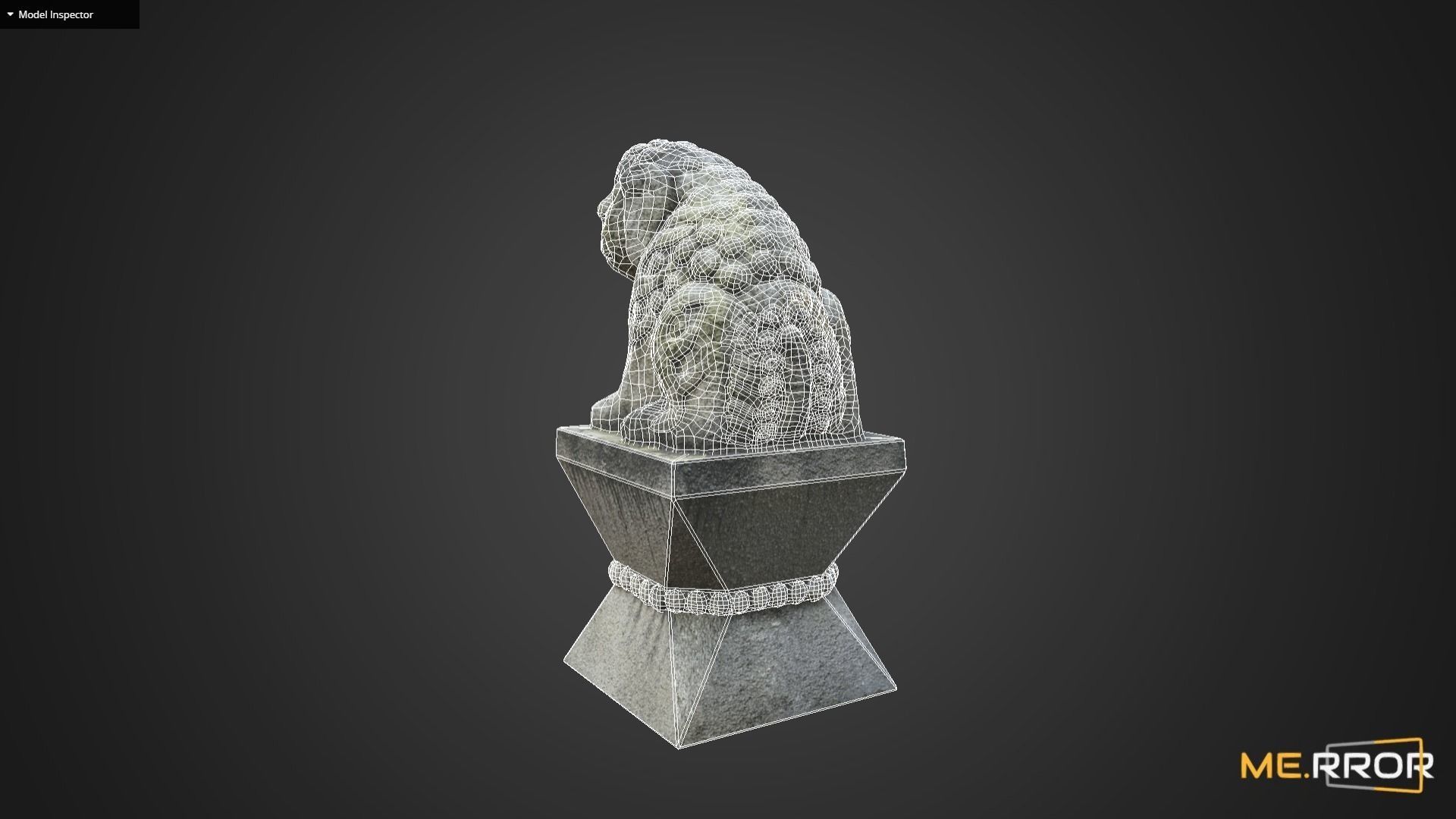 Game Ready Heatea Mythical Unicorn Lion Stone Statue Low-poly 3D model_6