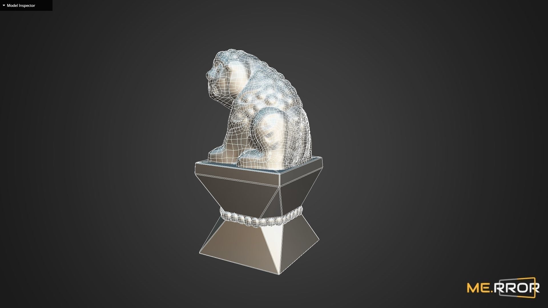 Game Ready Heatea Mythical Unicorn Lion Stone Statue Low-poly 3D model_10