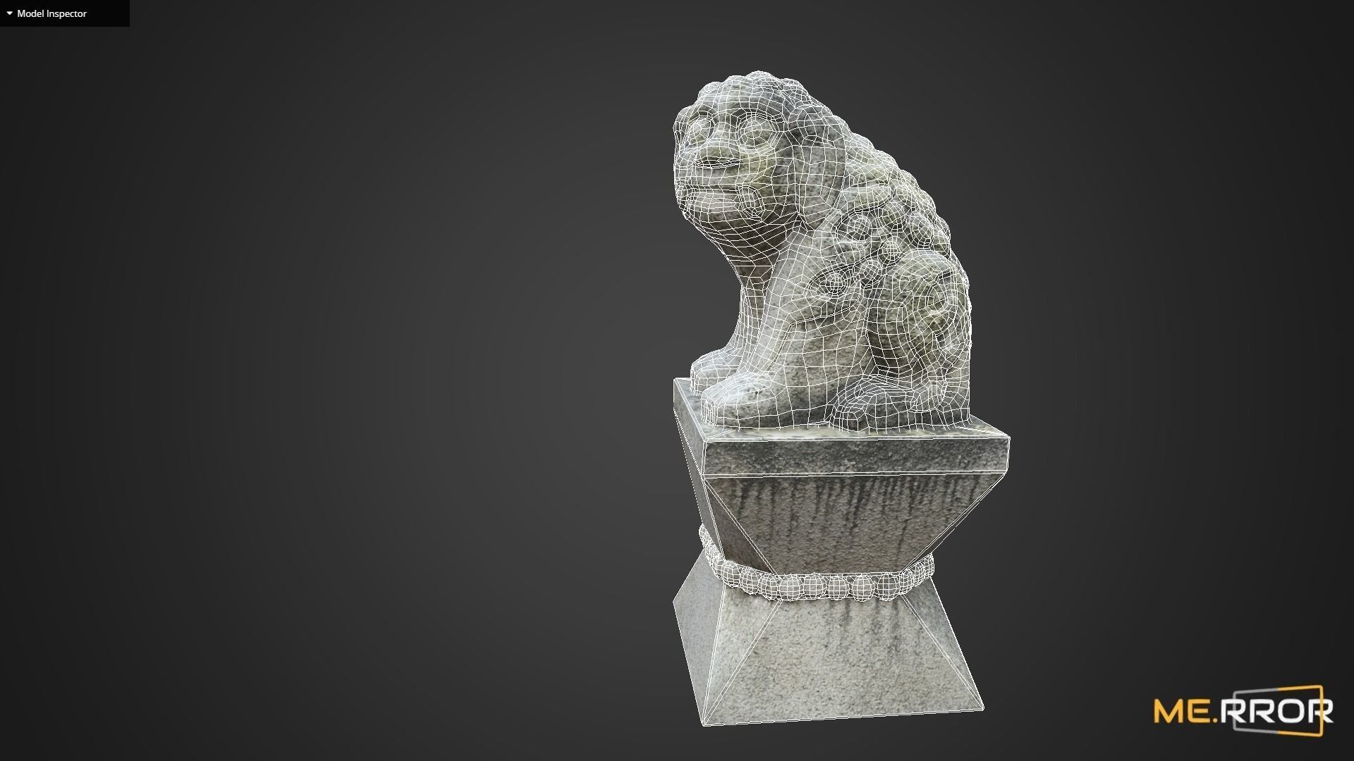 Game Ready Heatea Mythical Unicorn Lion Stone Statue Low-poly 3D model_5