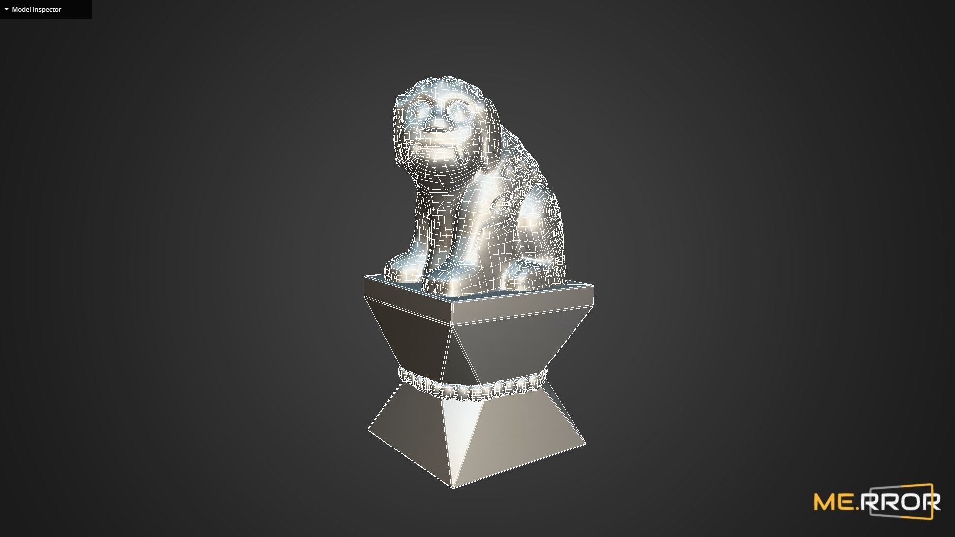 Game Ready Heatea Mythical Unicorn Lion Stone Statue Low-poly 3D model_9