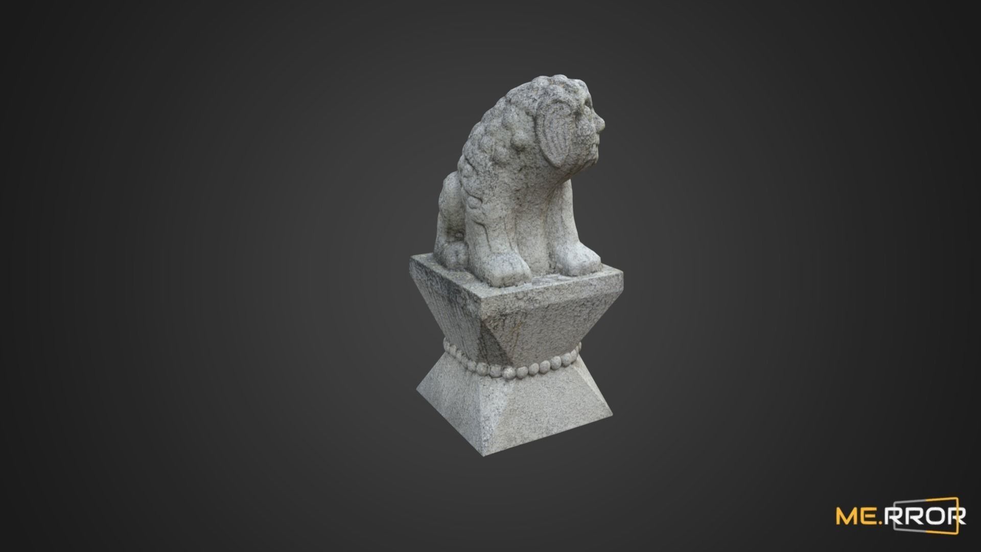 Game Ready Heatea Mythical Unicorn Lion Stone Statue Low-poly 3D model_3