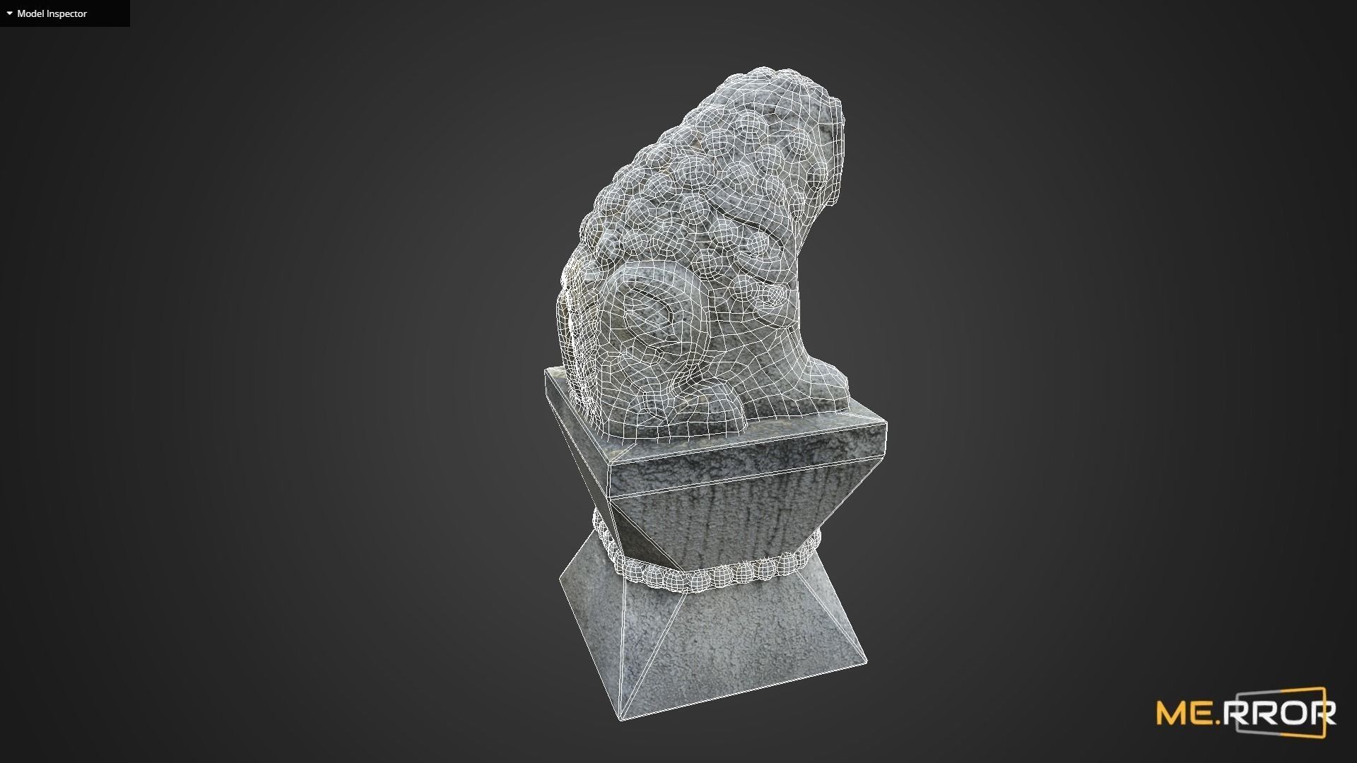 Game Ready Heatea Mythical Unicorn Lion Stone Statue Low-poly 3D model_7