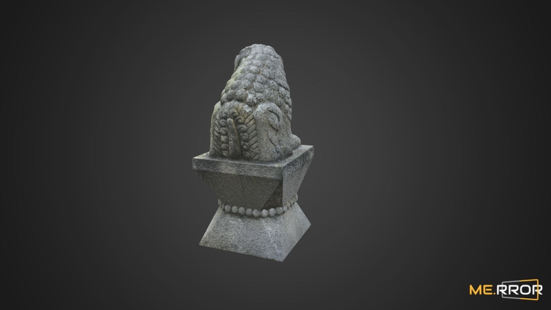 Game Ready Heatea Mythical Unicorn Lion Stone Statue Low-poly 3D model_2