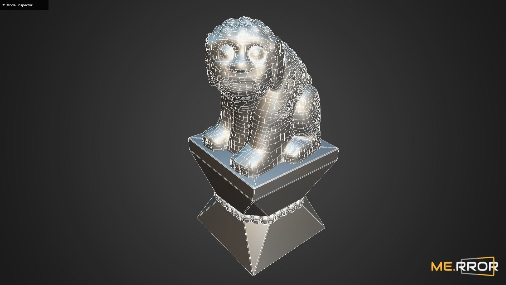 Game Ready Heatea Mythical Unicorn Lion Stone Statue Low-poly 3D model_12