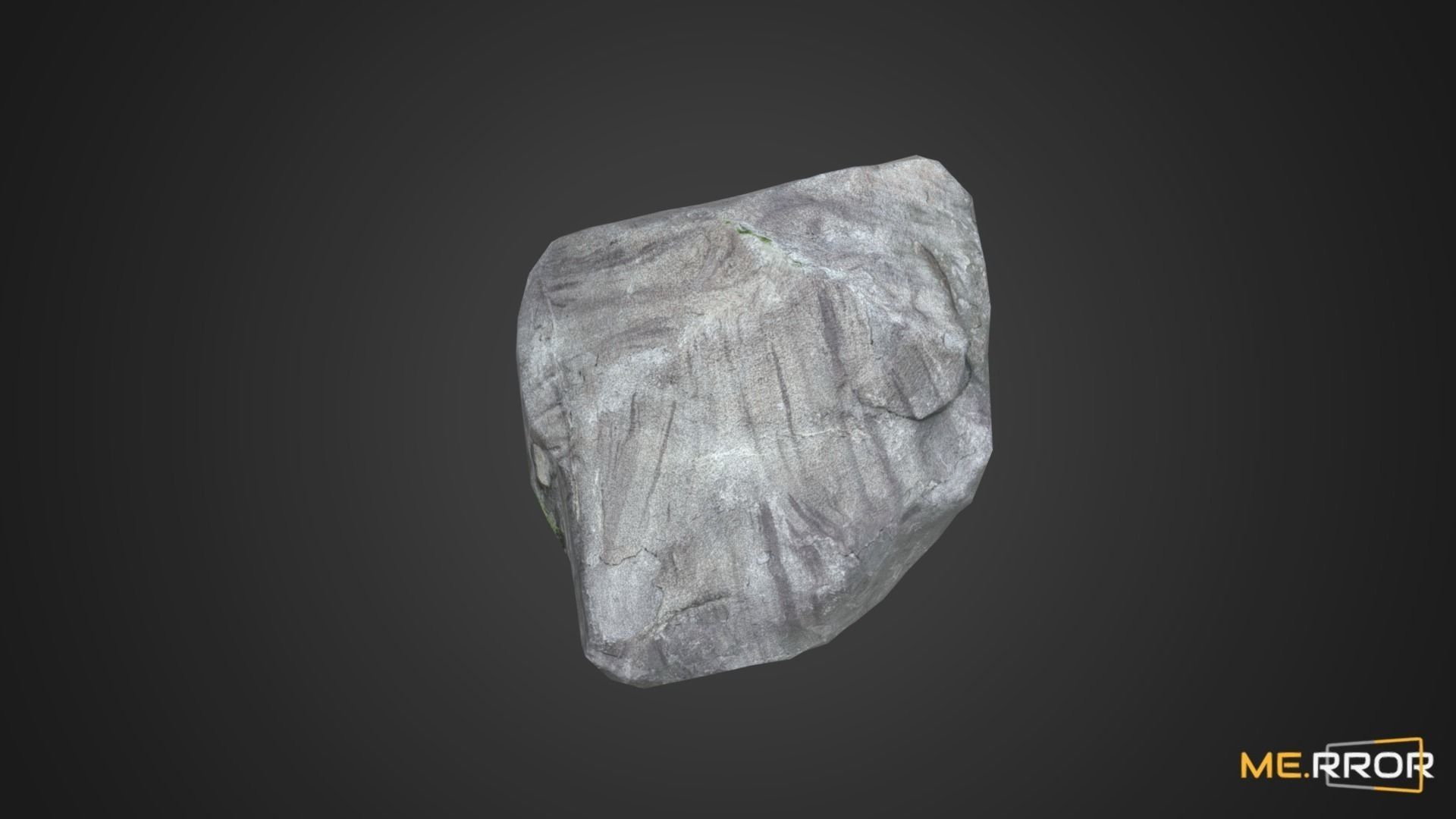 Game Ready Mossy Gray Rock Low-poly 3D model_4