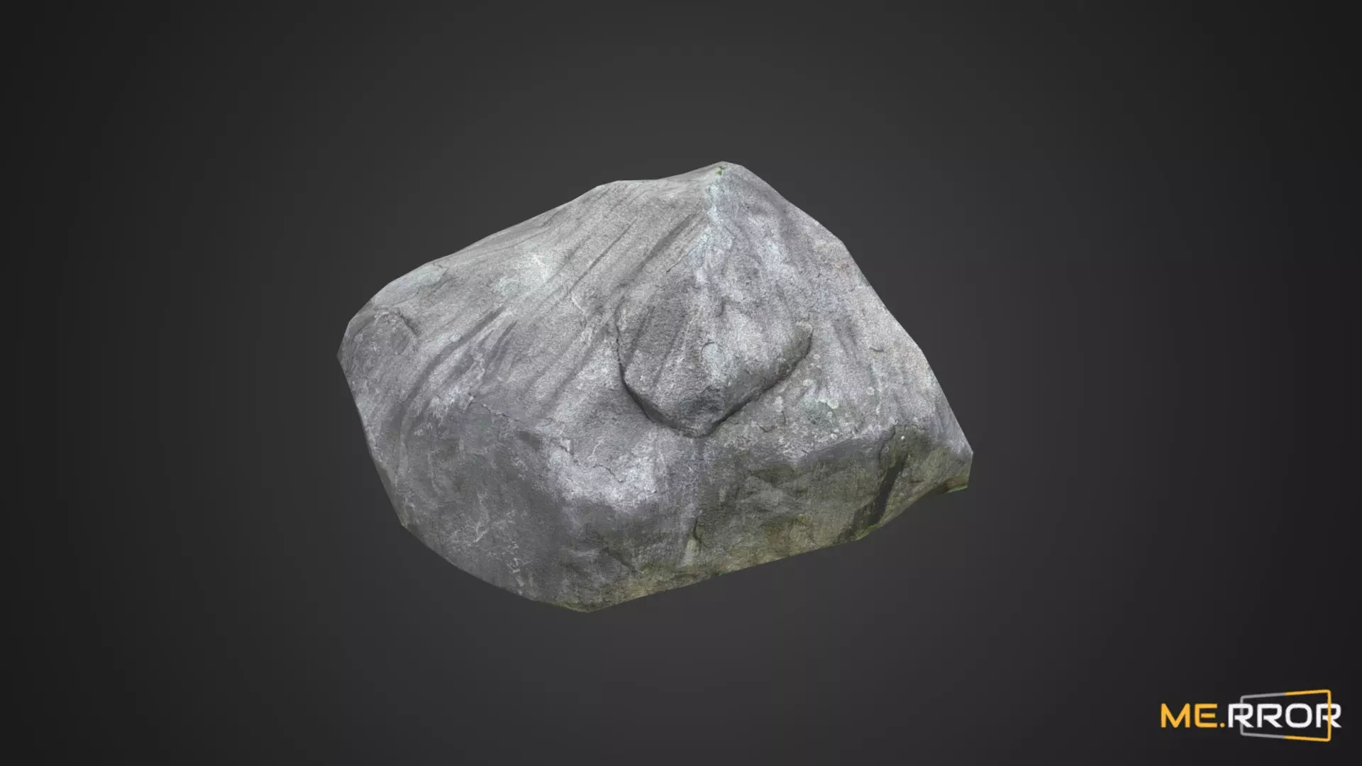 Game Ready Mossy Gray Rock Low-poly 3D model_0
