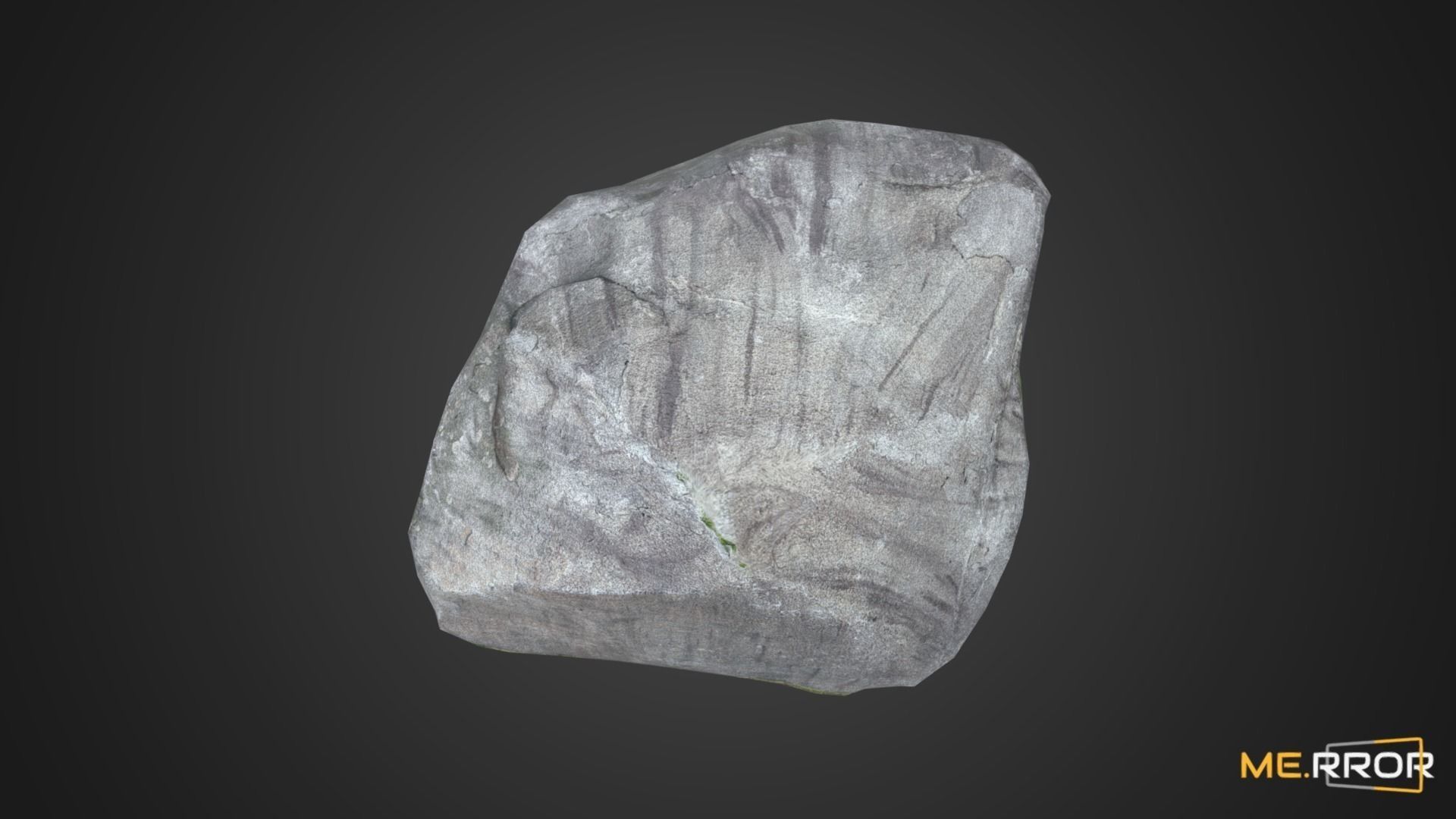 Game Ready Mossy Gray Rock Low-poly 3D model_7