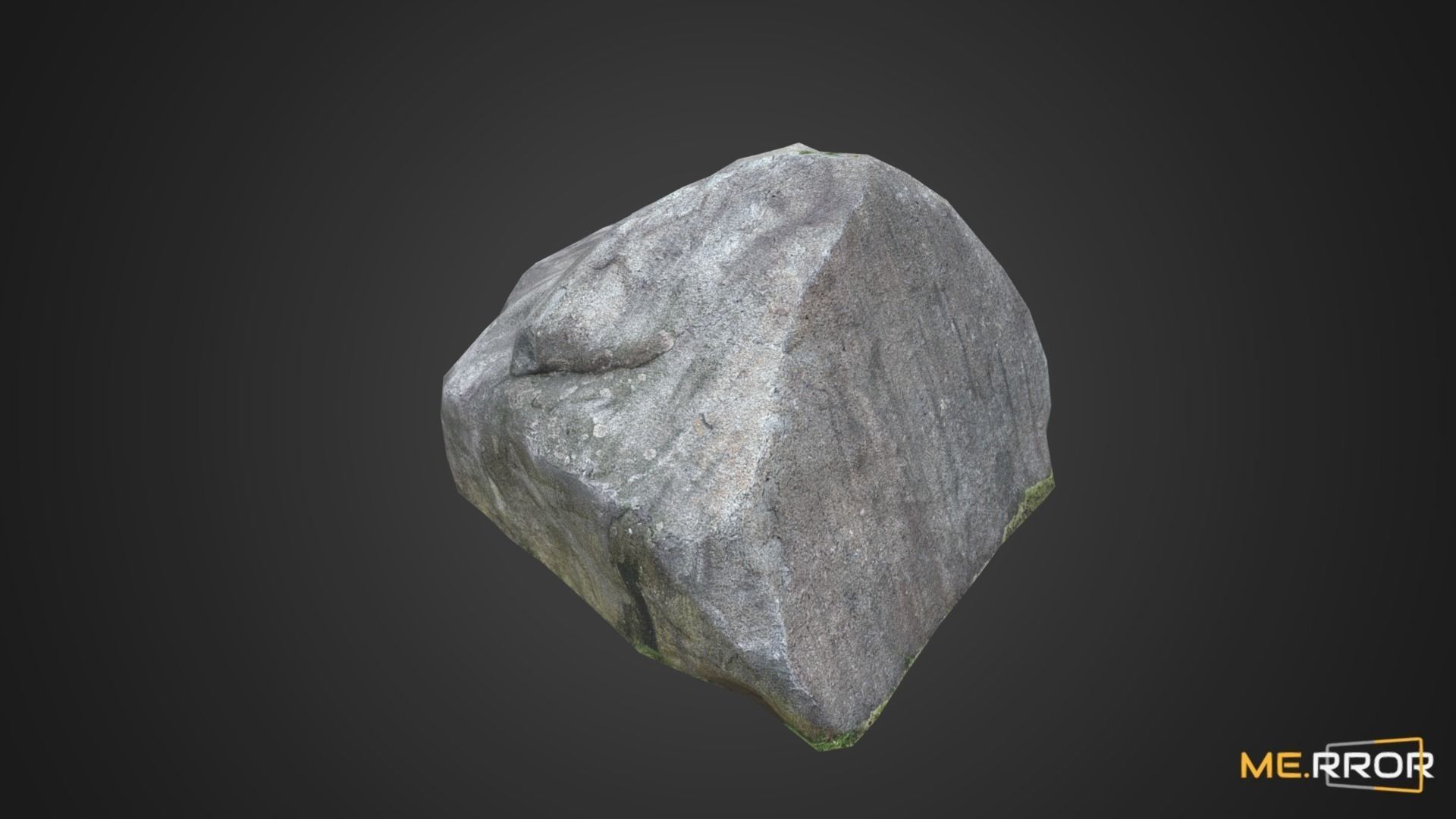 Game Ready Mossy Gray Rock Low-poly 3D model_1