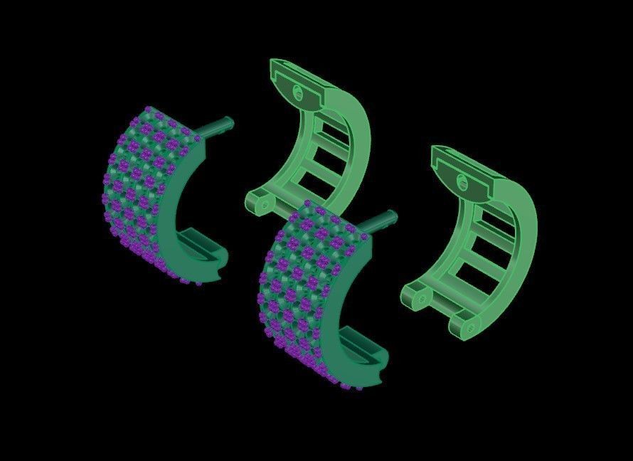 Gold Earring with 80 gems 3D print model_18