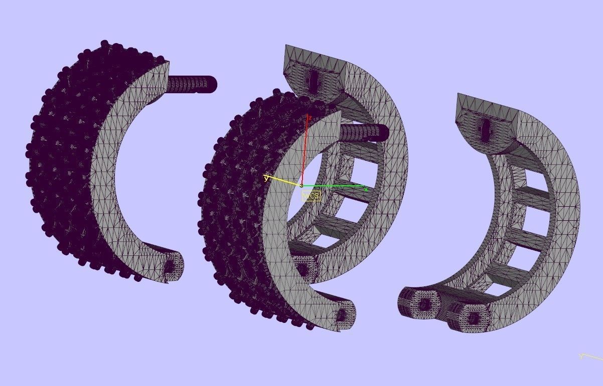 Gold Earring with 80 gems 3D print model_24