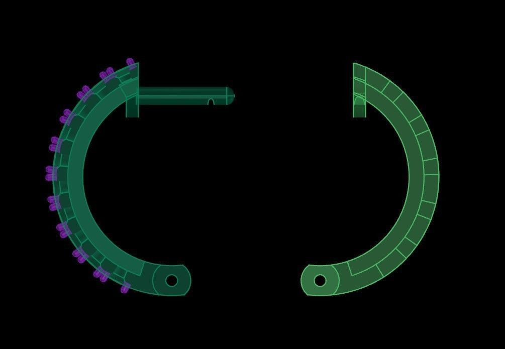 Gold Earring with 80 gems 3D print model_17