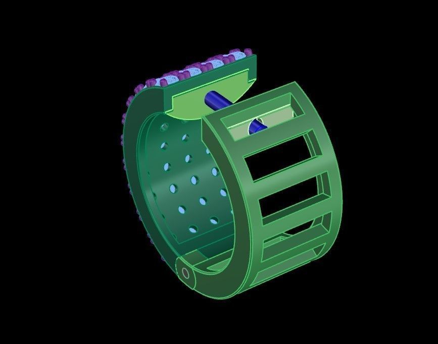 Gold Earring with 80 gems 3D print model_16