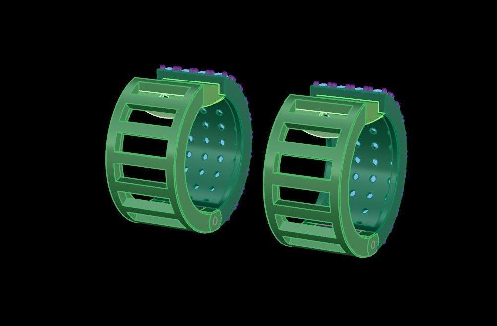 Gold Earring with 80 gems 3D print model_12