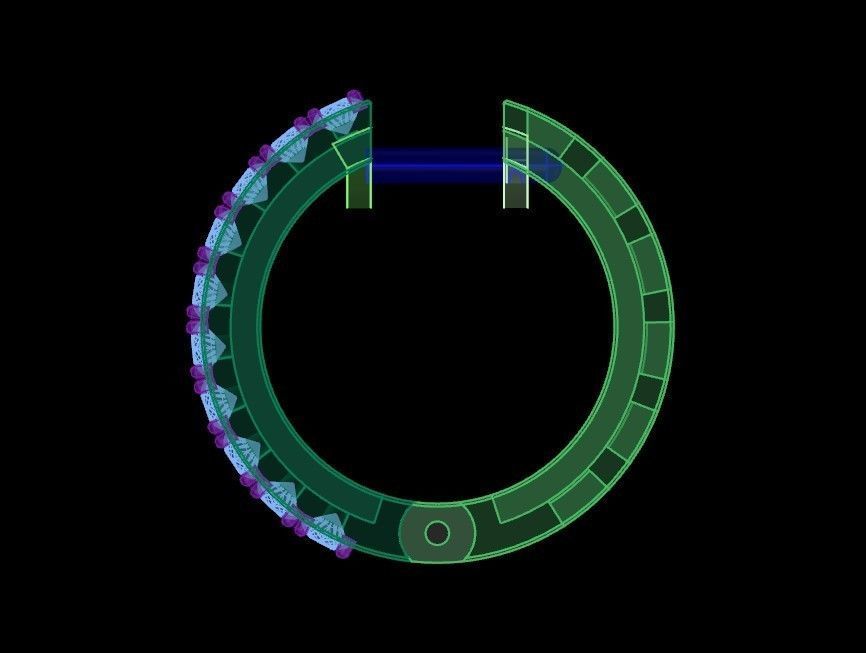 Gold Earring with 80 gems 3D print model_14