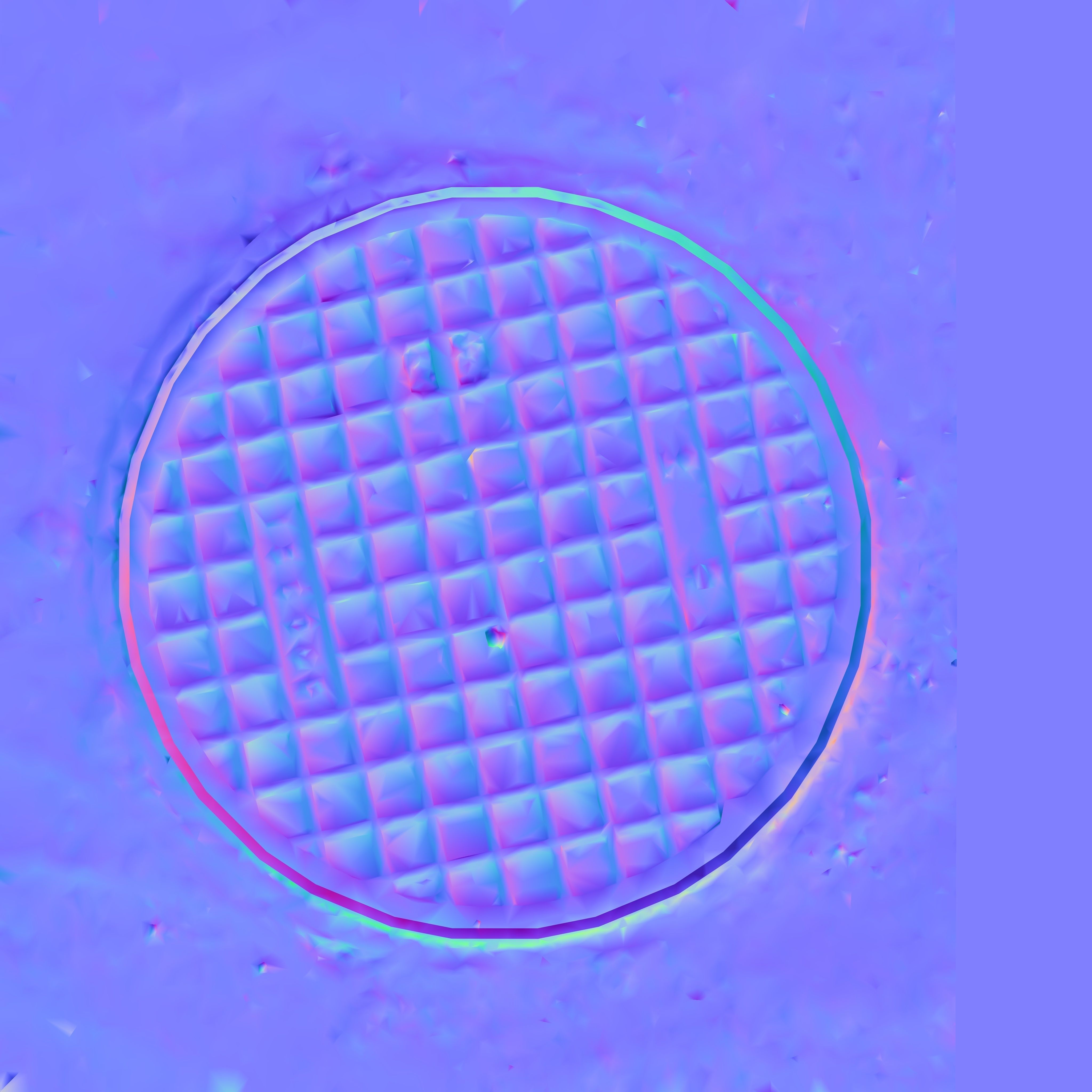 Game Ready Manhole Cover 1 Low-poly 3D model_16