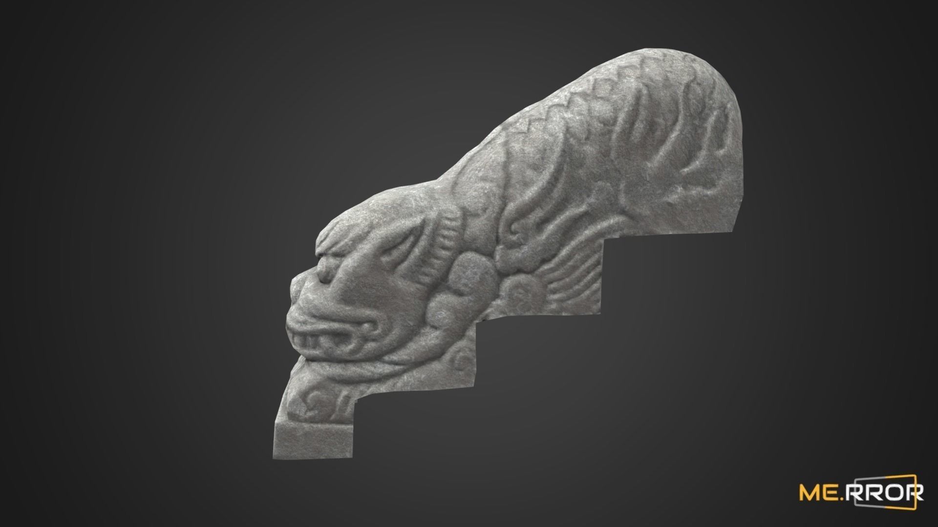 Game Ready Heatea Mythical Unicorn Lion Stone Stair 2 Low-poly 3D model_2