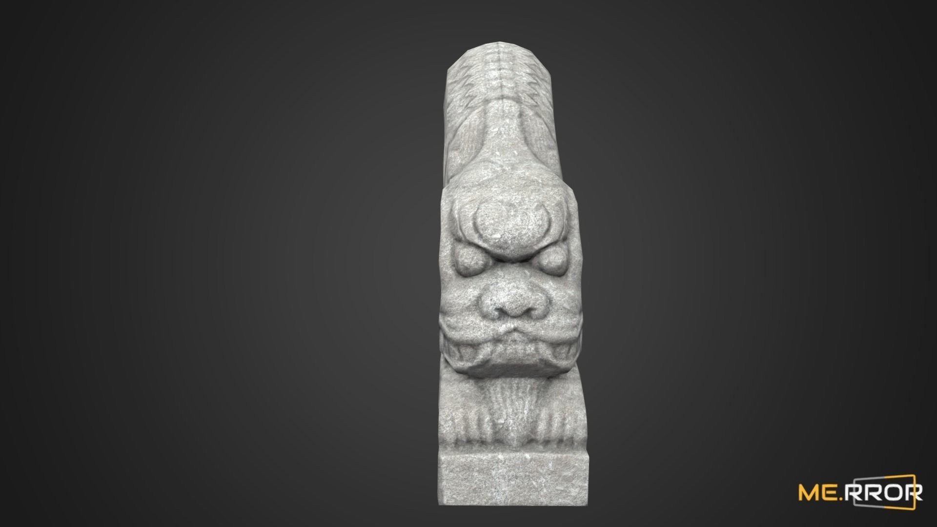 Game Ready Heatea Mythical Unicorn Lion Stone Stair 2 Low-poly 3D model_5