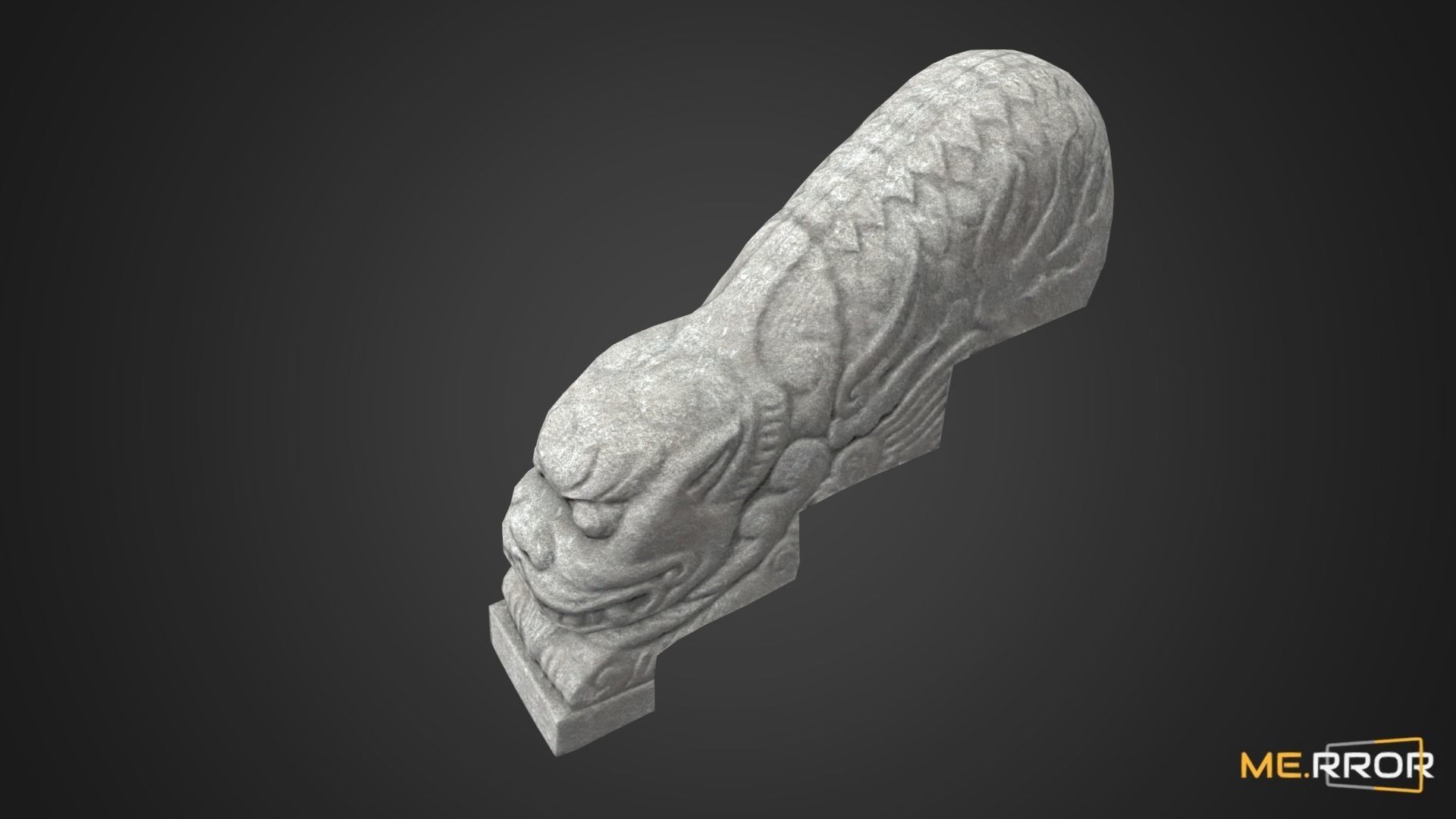 Game Ready Heatea Mythical Unicorn Lion Stone Stair 2 Low-poly 3D model_6