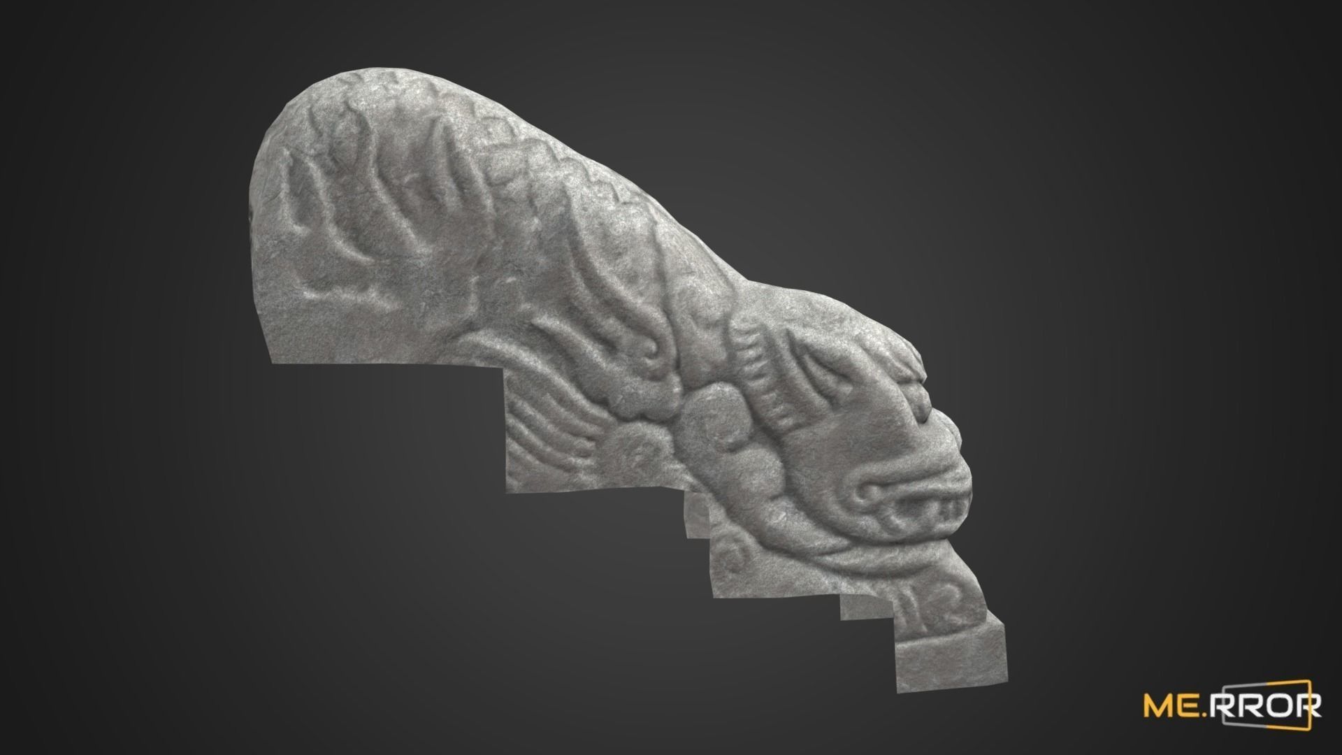 Game Ready Heatea Mythical Unicorn Lion Stone Stair 2 Low-poly 3D model_3